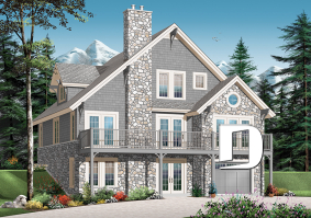 Rear view - BASE MODEL - Home Design Featuring an Elevator and Walkout Basement, Panoramic Views, a Double Garage, 3 to 4 Bedrooms. - Belmont