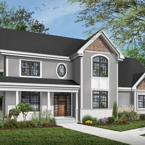 Color version 3 - Front - Beautiful 4-bedroom American Farmhouse model with a spacious main-floor primary suite. - Tristan