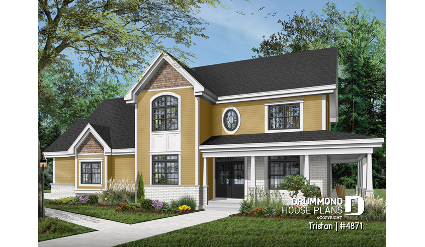 Color version 5 - Front of house plan 4871 Color version 5 - Front - Tristan