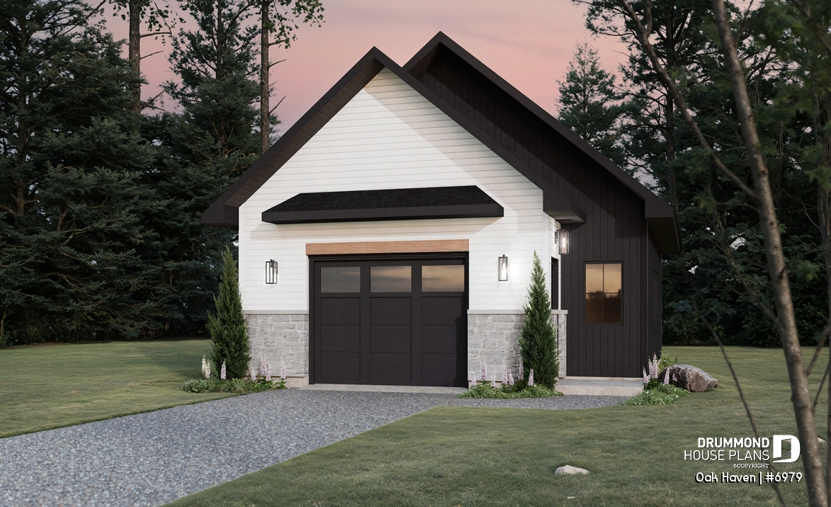 front - BASE MODEL - Modern Farmhouse two-car garage design with bonus loft and half bath.  - Oak Haven