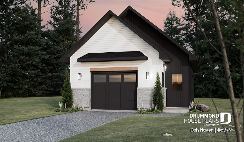 front - BASE MODEL - Modern Farmhouse two-car garage design with bonus loft and half bath.  - Oak Haven