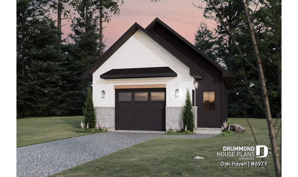 front - BASE MODEL - Modern Farmhouse two-car garage design with bonus loft and half bath.  - Oak Haven