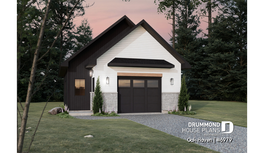front - BASE MODEL - Modern Farmhouse two-car garage design with bonus loft and half bath.  - Oak Haven