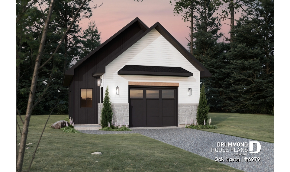 front - BASE MODEL - Modern Farmhouse two-car garage design with bonus loft and half bath.  - Oak Haven