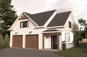 front - BASE MODEL - Spacious Double Garage Plan with Storage on the Main Floor and Upstairs - Harley