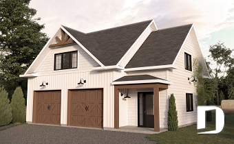 front - BASE MODEL - Spacious Double Garage Plan with Storage on the Main Floor and Upstairs - Bucolic
