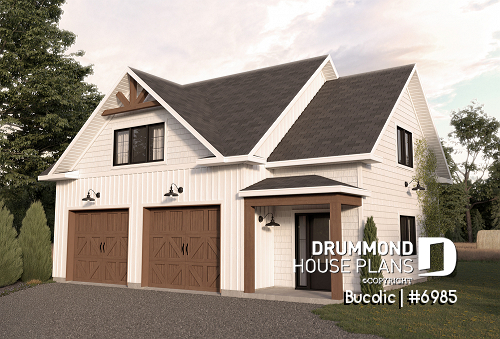 front - BASE MODEL - Spacious Double Garage Plan with Storage on the Main Floor and Upstairs - Bucolic