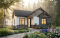 front - BASE MODEL - Small tiny modern home plan, 2 bedrooms, full bathroom, open floor plan, laundry closet - Foster