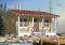 front - BASE MODEL - Small 3 and 4-season cabin plan, economical, large covered balcony, open concept, micro house - Gone Fishin