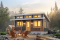 front - BASE MODEL - Affordable small 2 bedroom cabin plan, wood stove, open concept, low budget construction - Great Escape