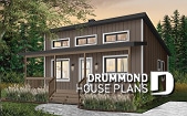 Color version 7 - Front - Modern 4-Season Chalet Plan – 2 to 4 Bedrooms, Flexible Basement and Wood-Burning Stove - Great Escape 3