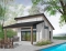 front - BASE MODEL - Pool house plan or cabana house plan, shower room, outdoor kitchen, large covered terrace, storage  - Cabana 2