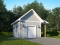 front - BASE MODEL - Shed plan with bathroom, lean-to to store bicycles or firewood in the shelter - Acacia