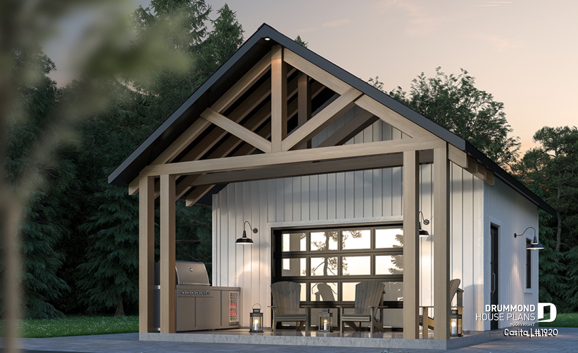 front - BASE MODEL - Cabana plan with storage at the back and versatile room at the front, incl. half bath - Casita
