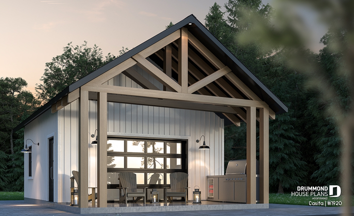 front - BASE MODEL - Cabana plan with storage at the back and versatile room at the front, incl. half bath - Casita