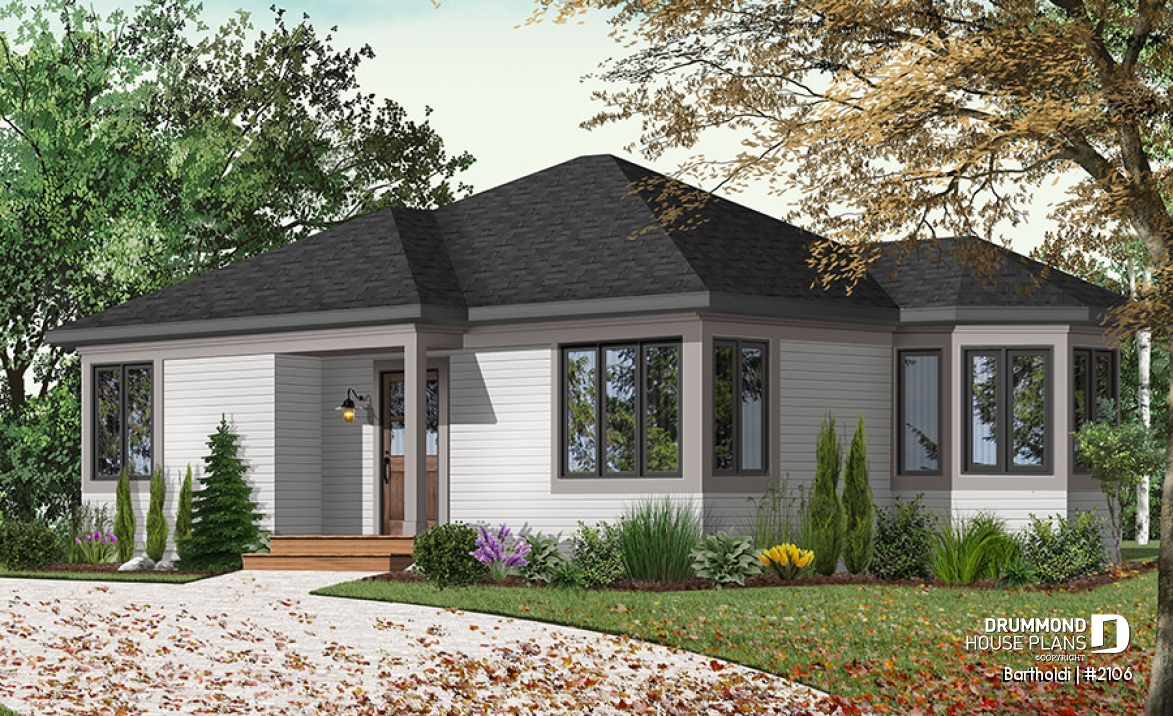 front - BASE MODEL - Charming budget friendly one-story home with large master bedroom, kitchen with lots of windows - Bartholdi