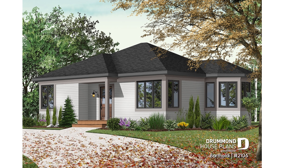 front - BASE MODEL - Charming budget friendly one-story home with large master bedroom, kitchen with lots of windows - Bartholdi