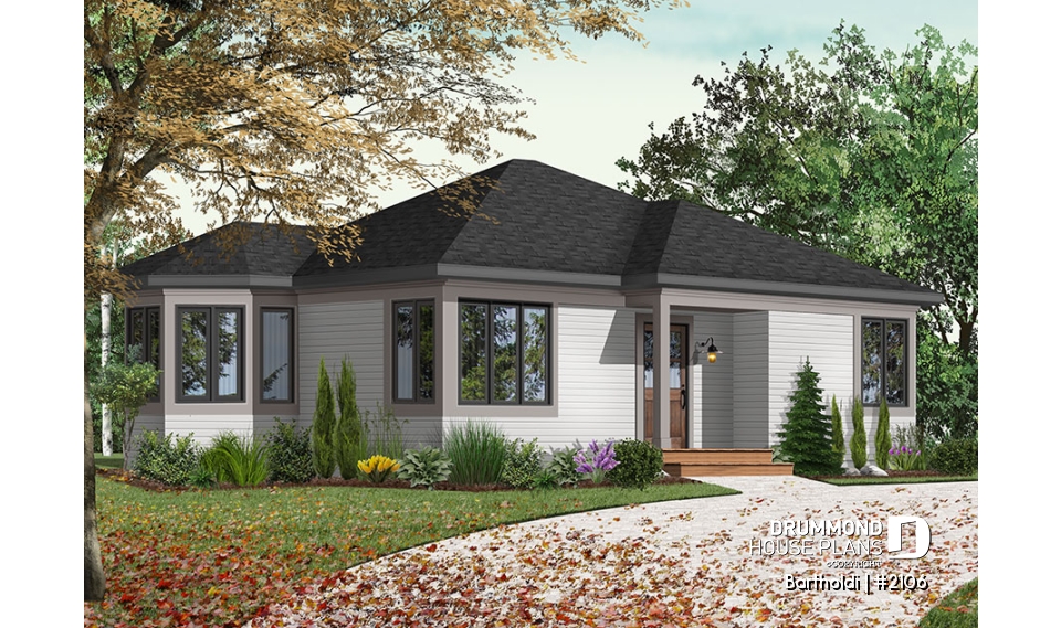 front - BASE MODEL - Charming budget friendly one-story home with large master bedroom, kitchen with lots of windows - Bartholdi