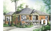 front - BASE MODEL - One-storey 2 bedroom ranch style home plan with lots of natural lights and low building costs - Colorado