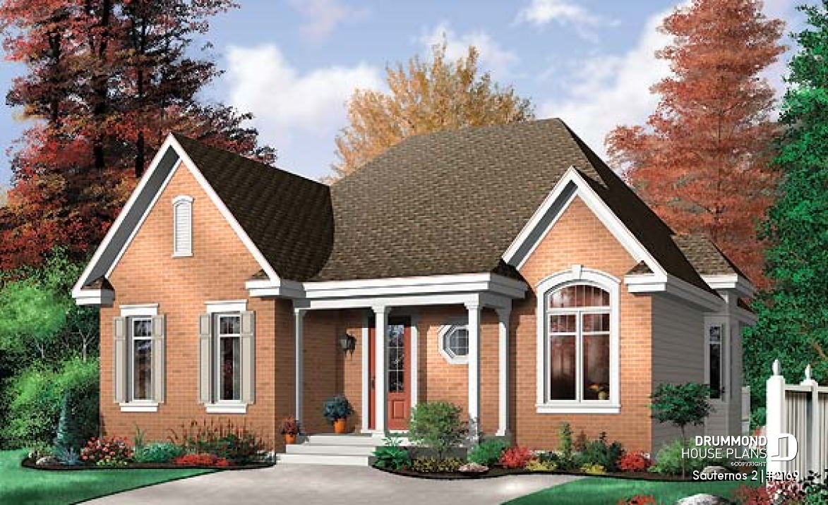 front - BASE MODEL - 3 bedroom ranch style house plan with open concept, pantry in kitchen - Sauternos 2