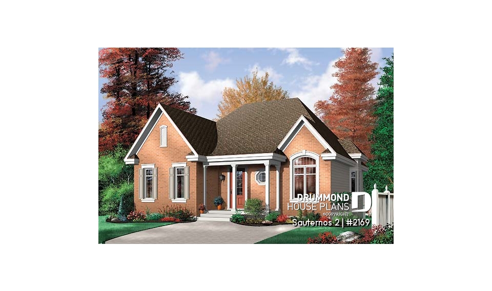 front - BASE MODEL - 3 bedroom ranch style house plan with open concept, pantry in kitchen - Sauternos 2