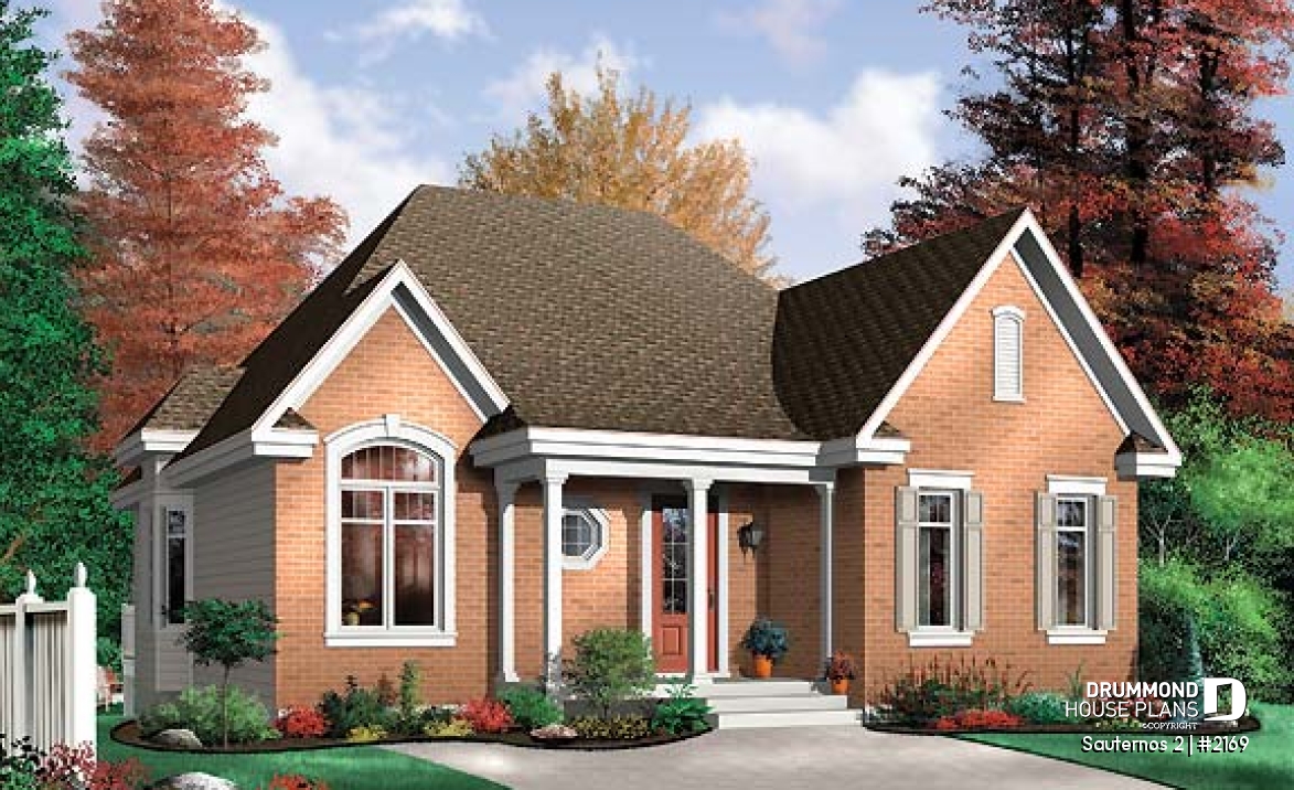 front - BASE MODEL - 3 bedroom ranch style house plan with open concept, pantry in kitchen - Sauternos 2
