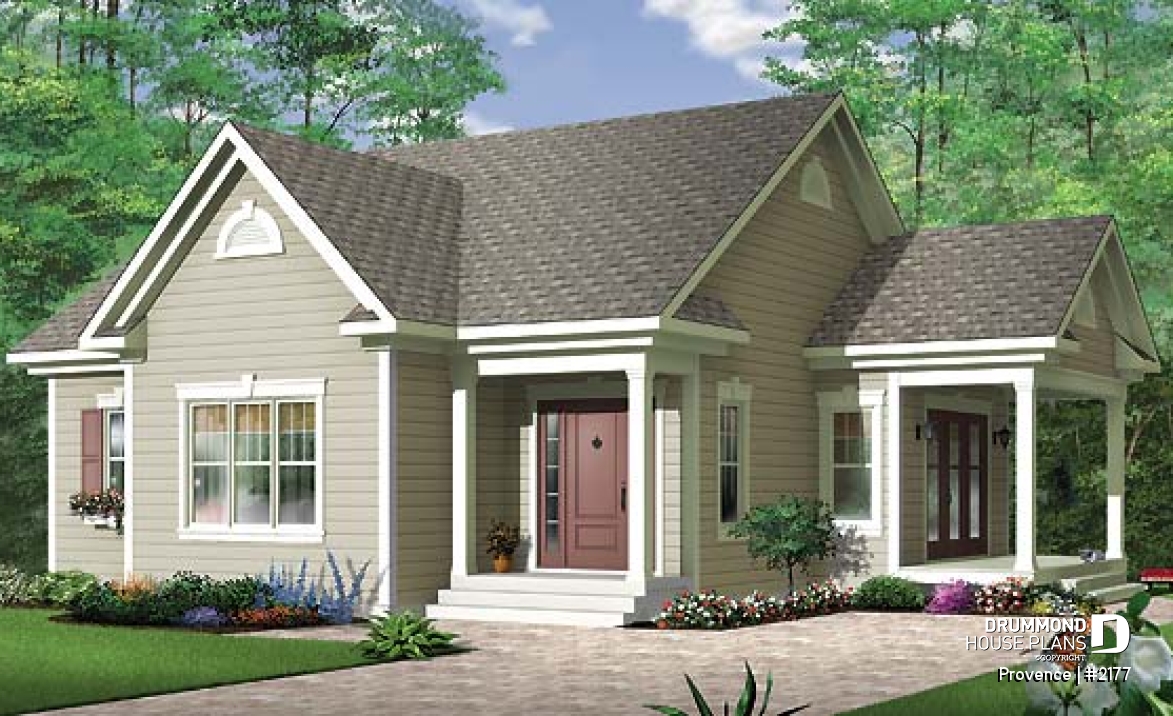 front - BASE MODEL - Ideal baby boomers house floor plan with master, laundry and planning desk on main floor, large full bath - Provence