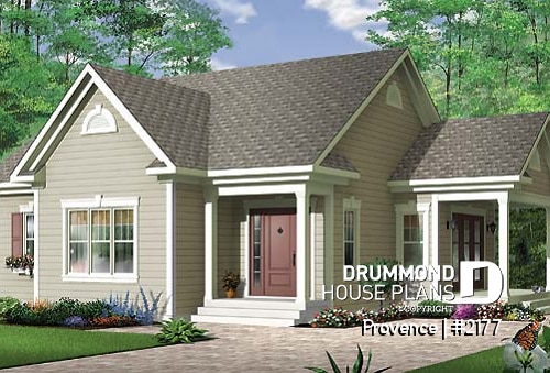 front - BASE MODEL - Ideal baby boomers house floor plan with master, laundry and planning desk on main floor, large full bath - Provence