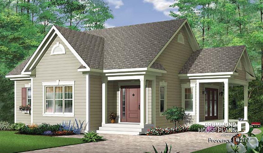 front - BASE MODEL - Ideal baby boomers house floor plan with master, laundry and planning desk on main floor, large full bath - Provence