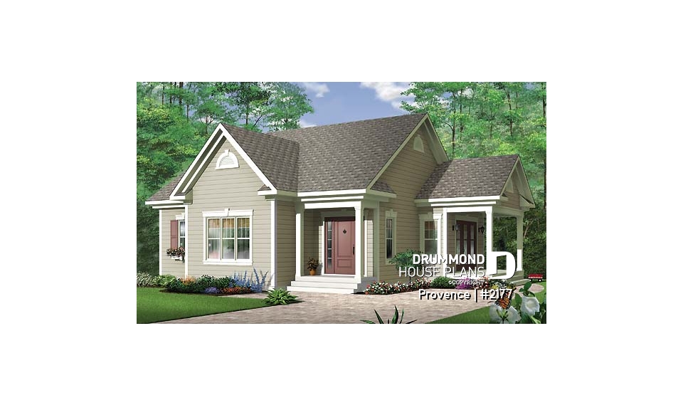 front - BASE MODEL - Ideal baby boomers house floor plan with master, laundry and planning desk on main floor, large full bath - Provence