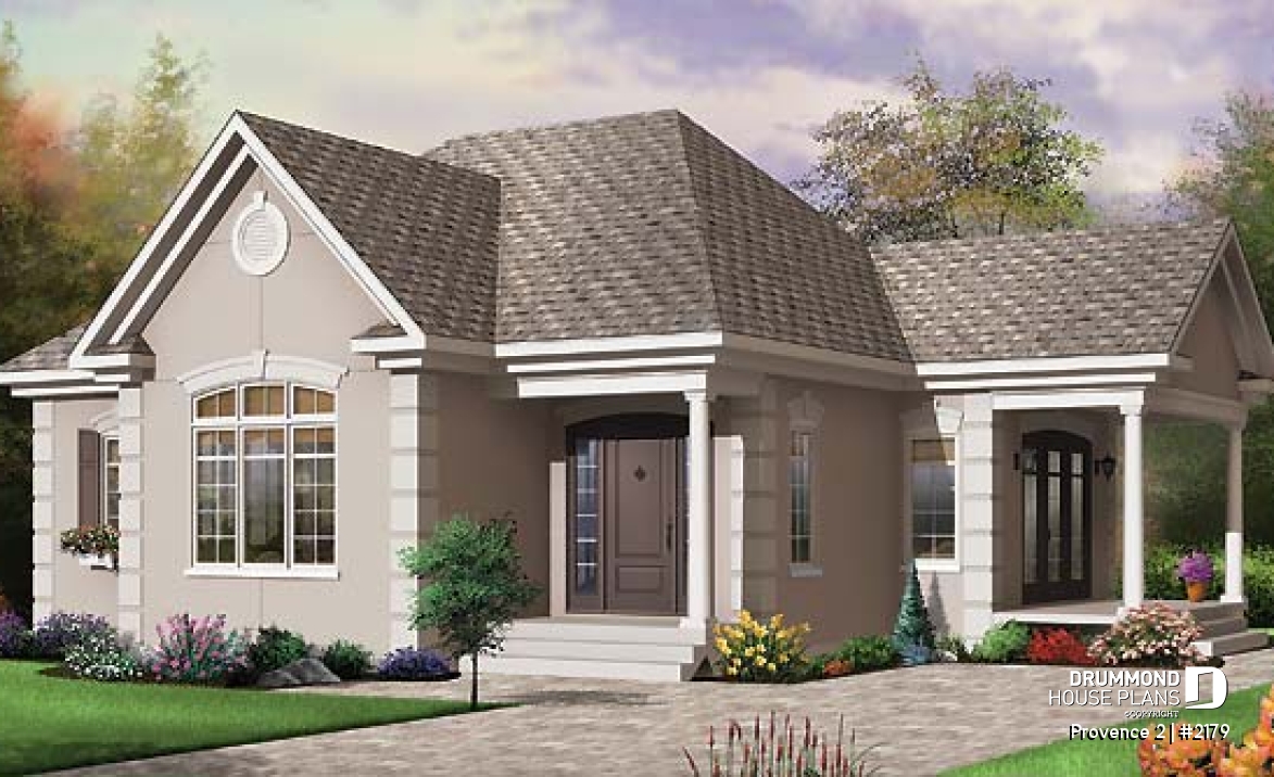front - BASE MODEL - Ideal baby boomers house floor plan with master, laundry and office desk on main floor, large full bath - Provence 2