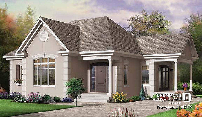 front - BASE MODEL - Ideal baby boomers house floor plan with master, laundry and office desk on main floor, large full bath - Provence 2
