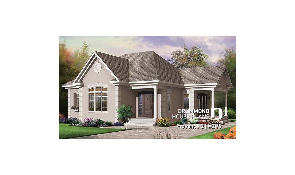 front - BASE MODEL - Ideal baby boomers house floor plan with master, laundry and office desk on main floor, large full bath - Provence 2