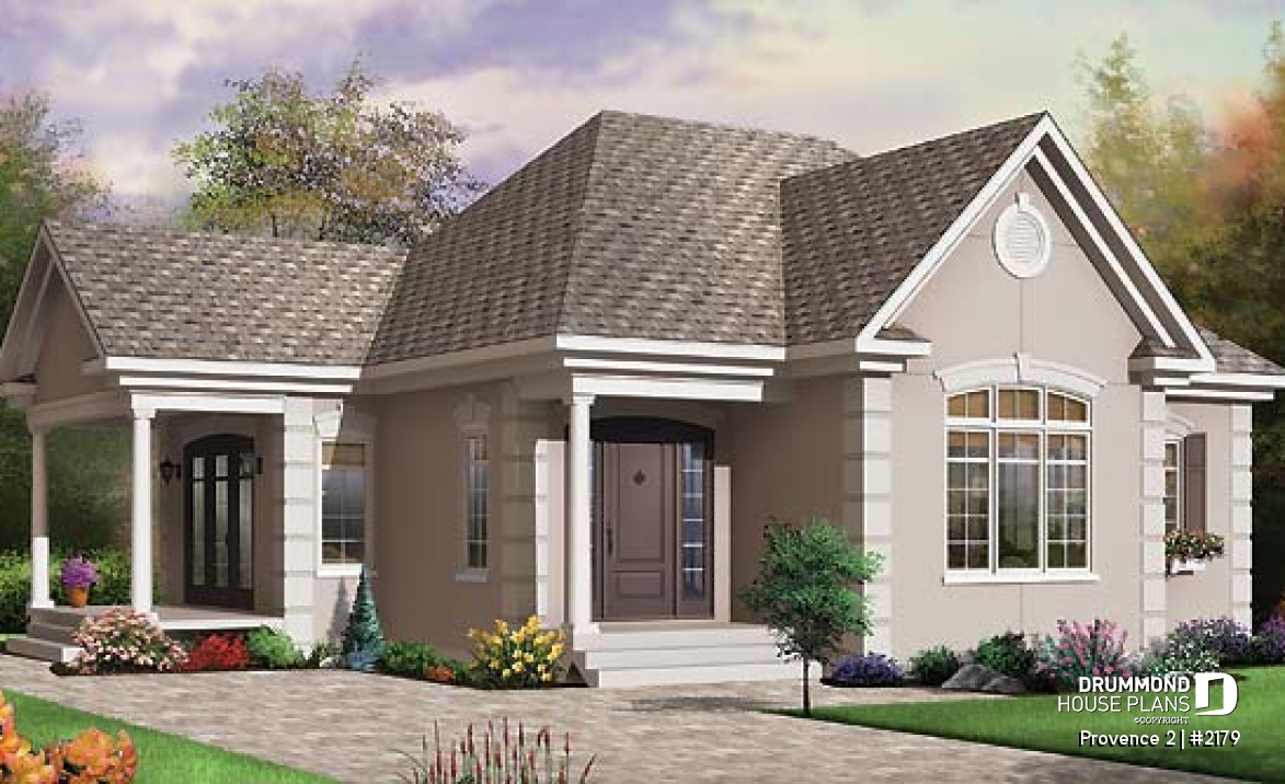 front - BASE MODEL - Ideal baby boomers house floor plan with master, laundry and office desk on main floor, large full bath - Provence 2