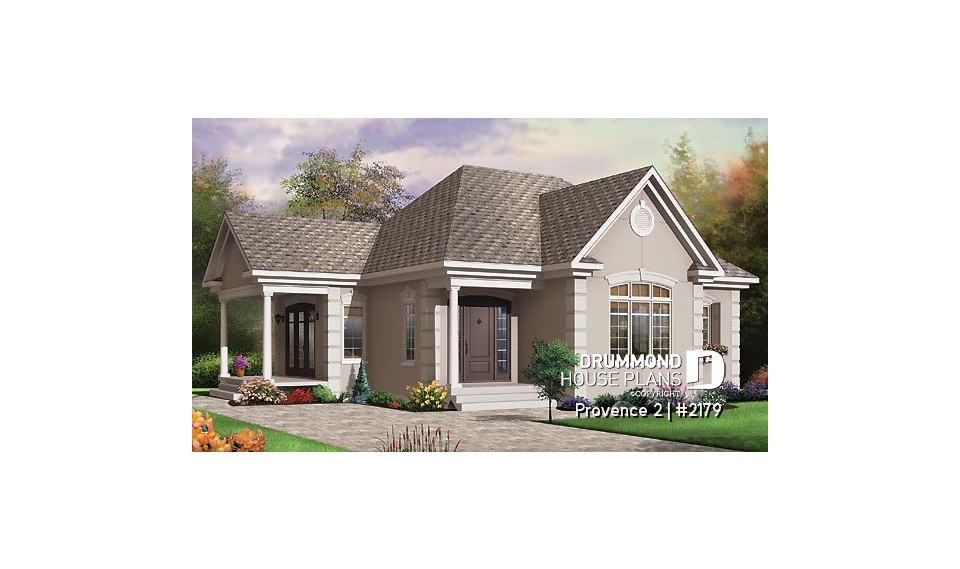 front - BASE MODEL - Ideal baby boomers house floor plan with master, laundry and office desk on main floor, large full bath - Provence 2