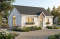front - BASE MODEL - Affordable small farmhouse house plan, bright single-story design ideal for first-time buyers and budget build - The Bunting