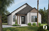 Color version 3 - Front - Budget friendly small craftsman home under 1000 sq.ft. and 2 bedroom, open floor plan layout - Lova