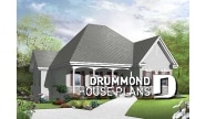front - BASE MODEL - Popular single storey home plan with large living room and kitchen island, pantry - Dryden 3