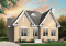 front - BASE MODEL - affordable one-storey home, ideal starter house plan, 2 bedrooms, lots of natural light, fireplace - Calliope