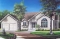 front - BASE MODEL - Spacious 3 bedroom ranch style house plan with 2-car garage and cathedral ceiling in living room - Beatrice