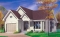 front - BASE MODEL - Small one-storey house plan with 2 bedrooms, one-car garage and lots of natural light - Brunswick