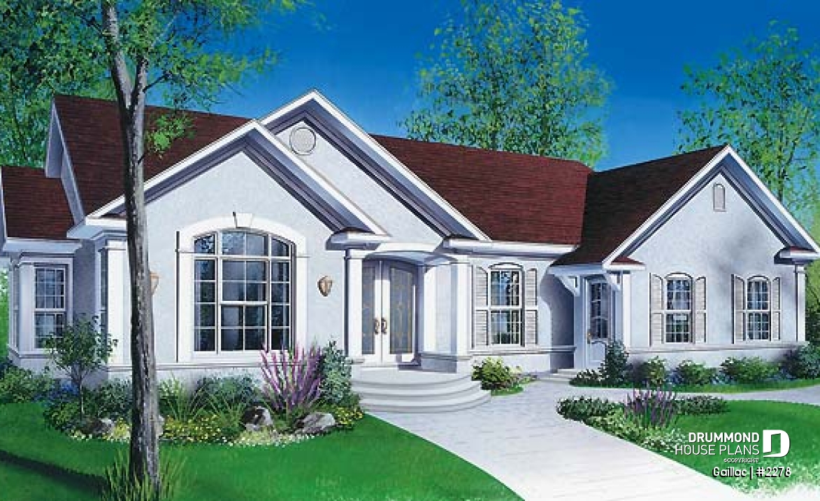 front - BASE MODEL - Intergenerational house plan, main unit with 3 bedrooms, separate entrance, beautiful floor plan - Gaillac