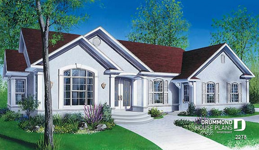 front - BASE MODEL - Intergenerational house plan, main unit with 3 bedrooms, separate entrance, beautiful floor plan - Gaillac