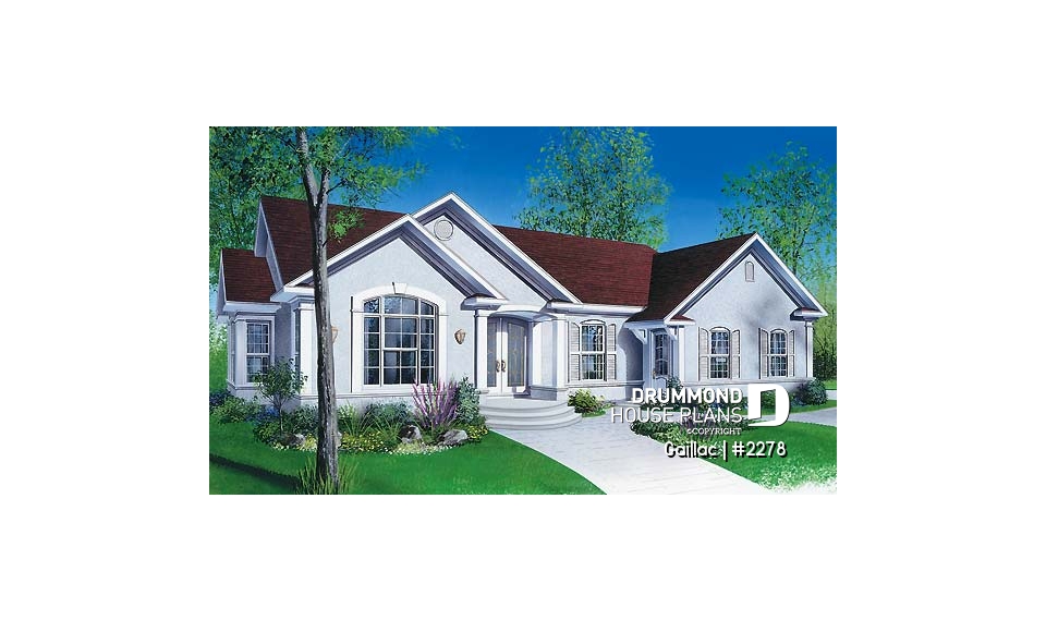 front - BASE MODEL - Intergenerational house plan, main unit with 3 bedrooms, separate entrance, beautiful floor plan - Gaillac