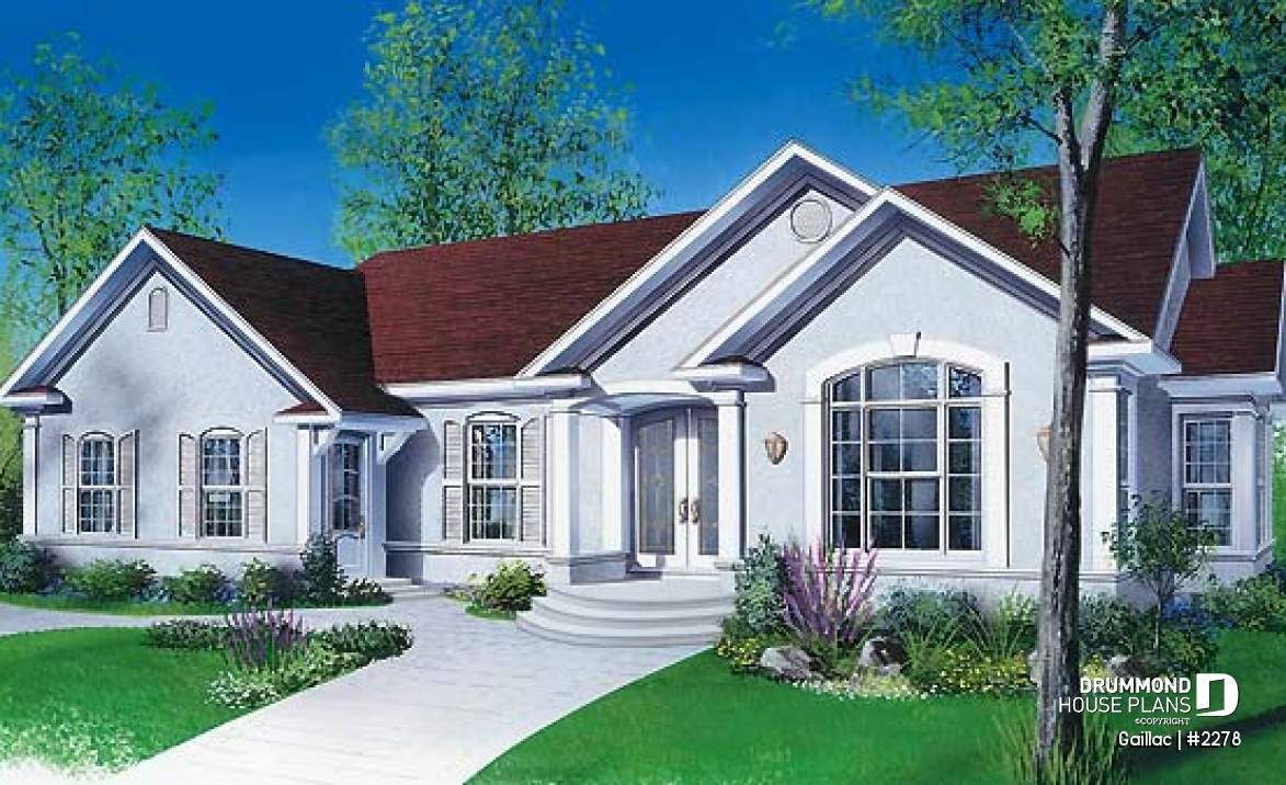 front - BASE MODEL - Intergenerational house plan, main unit with 3 bedrooms, separate entrance, beautiful floor plan - Gaillac