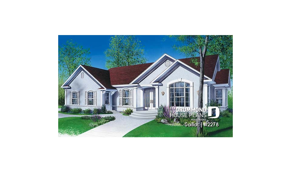 front - BASE MODEL - Intergenerational house plan, main unit with 3 bedrooms, separate entrance, beautiful floor plan - Gaillac