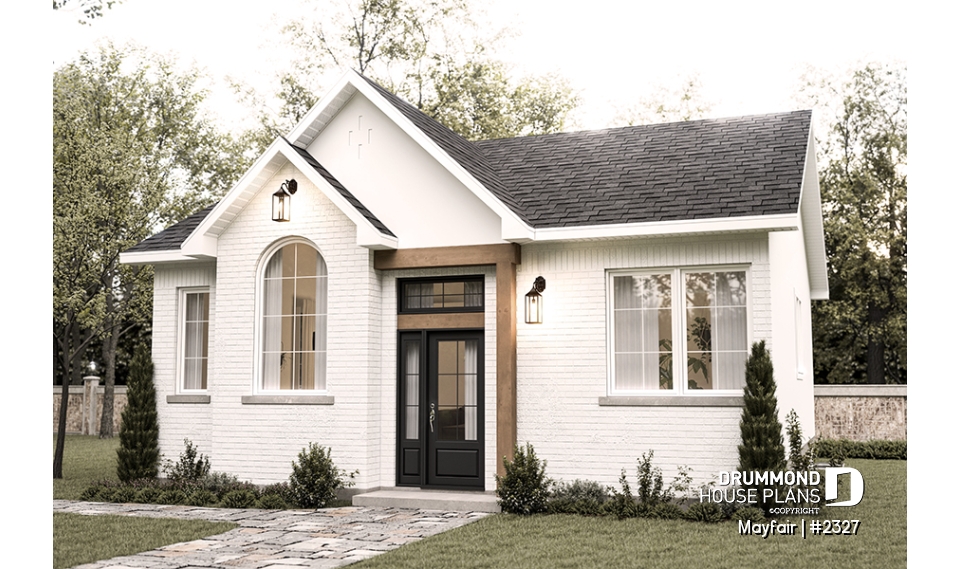 front - BASE MODEL - Split level entry home plan, 2 to 5 bedrooms, 1 or 2 baths, kitchen w/island, optional finished basement ($) - Mayfair