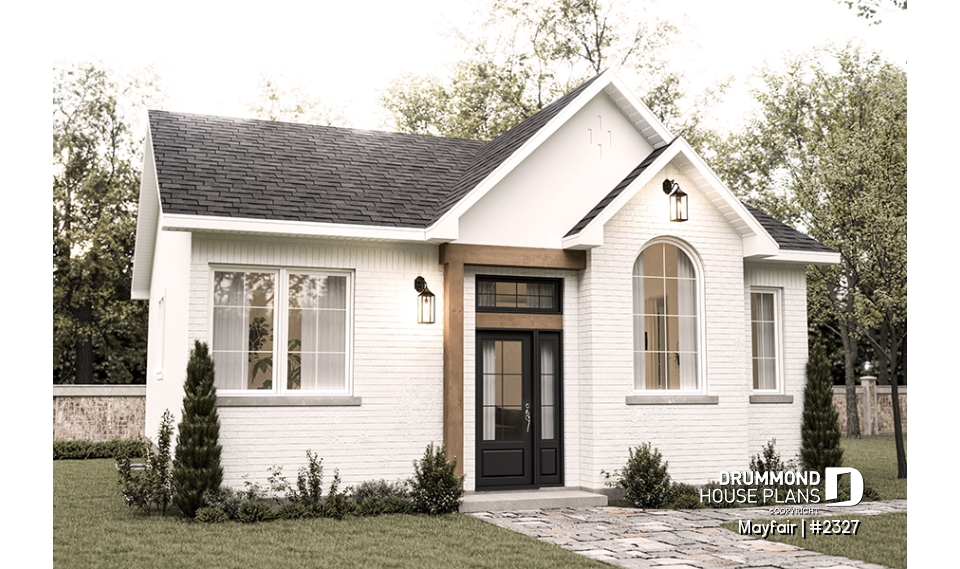 front - BASE MODEL - Split level entry home plan, 2 to 5 bedrooms, 1 or 2 baths, kitchen w/island, optional finished basement ($) - Mayfair