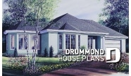 front - BASE MODEL - Spacious ranch style 2 bedroom house plan with breakfast nook in solarium, garage - Anathalia