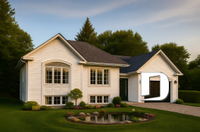 front - BASE MODEL - Split-entry house plan, economical, garage with storage, 2 to 4 bedrooms, optional finished basement ($) - Madeline